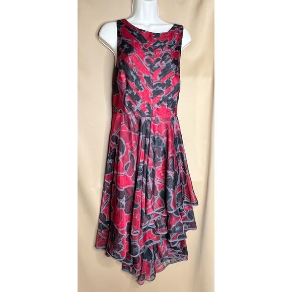 Halston Cherry Sleeveless Tulle Dress size 14 - Picture 10 of 13